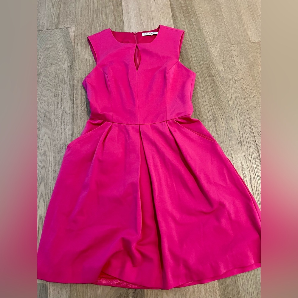 Trina Turk Pink Pleated Sleeveless Mini Dress